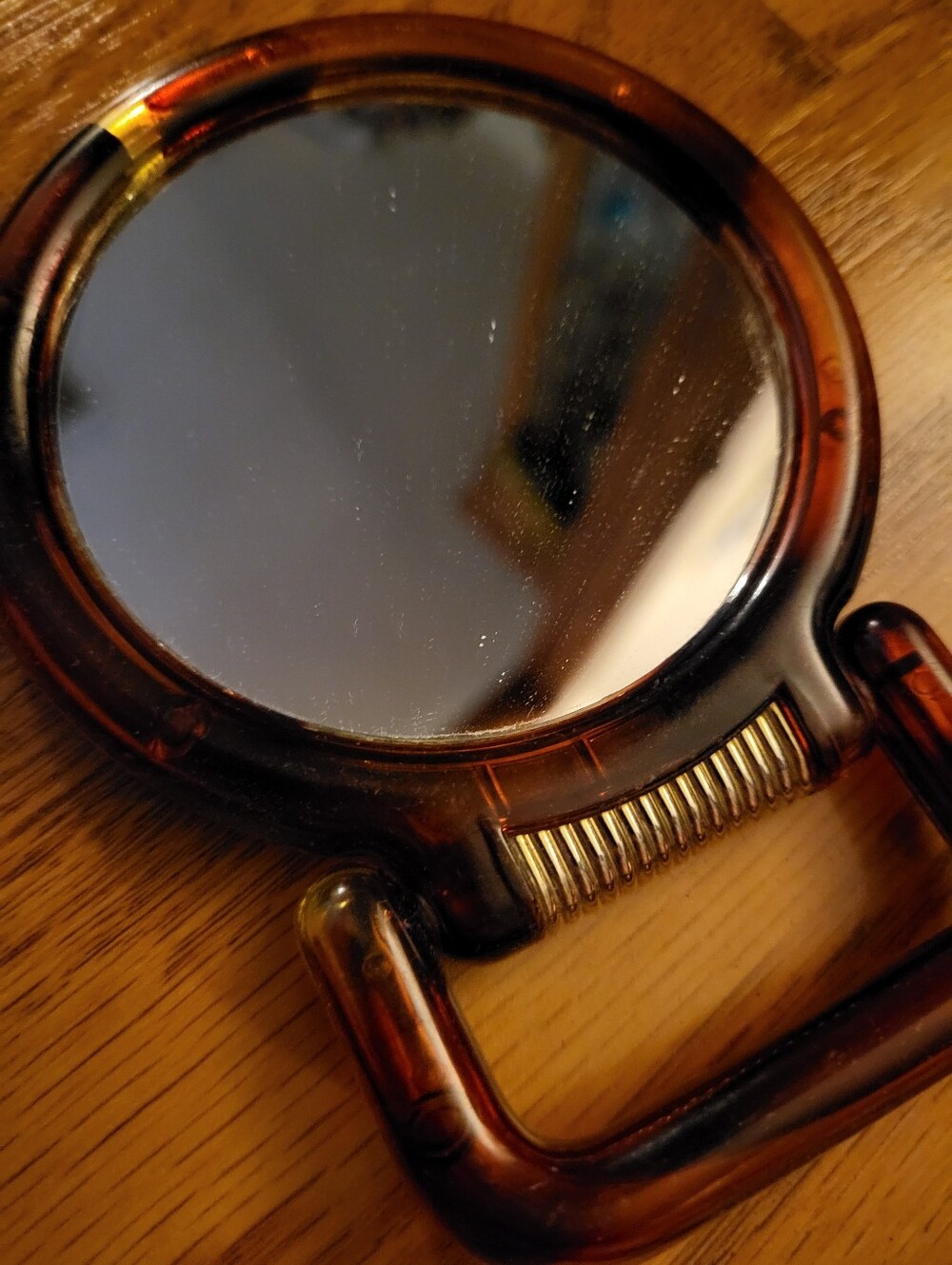 Vintage-Style Tortoiseshell Hand Mirror